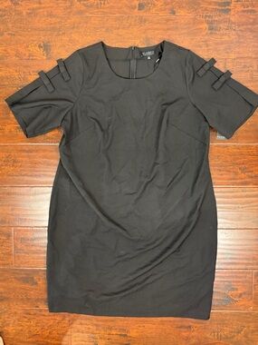 NWT Eloquii Bow Sleeve Shift Dress, 22, Black Business Casual Knee Length Dress